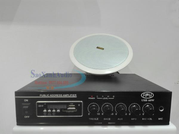 Loa âm trần APU CLS 606T và Amply APU 60w dùng cho hệ thống loa nghe nhạc spa Loa âm trần APU CLS 606T và Amply APU 60w dùng cho hệ thống loa nghe nhạc spa