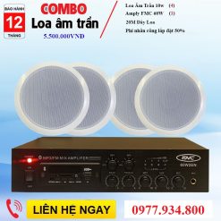 Combo 4 LOA ÂM TRẦN 10W cho nhà hàng diện tích một mặt sàn nhỏ hơn 80m2