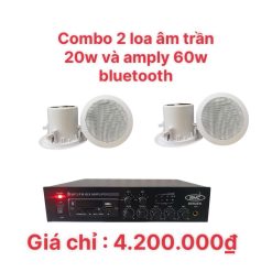 Combo 2 loa âm trần FMC LS 920 và amply 60w bluetooth